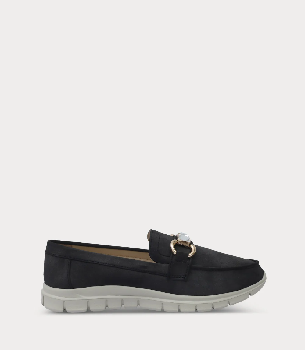 Women Moccasin-BLACK GREY