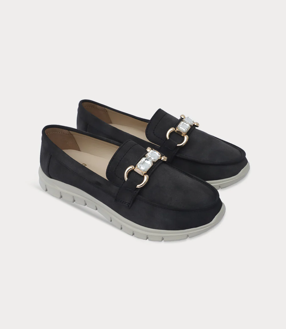 Women Moccasin-BLACK GREY - Image 2
