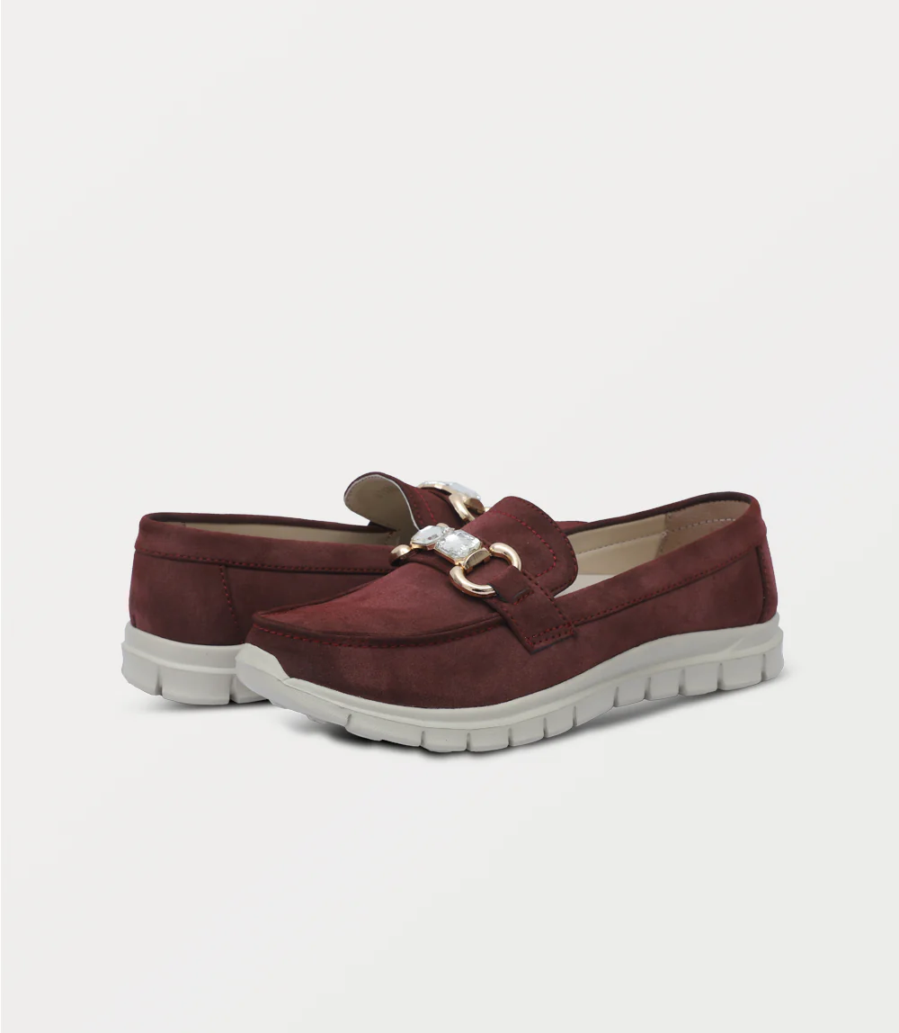 Women Moccasin-MAROON - Image 3