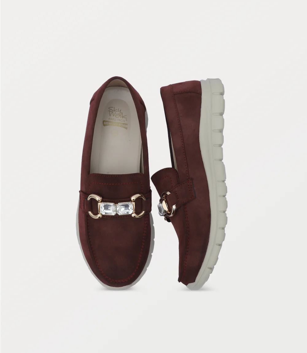 Women Moccasin-MAROON - Image 4