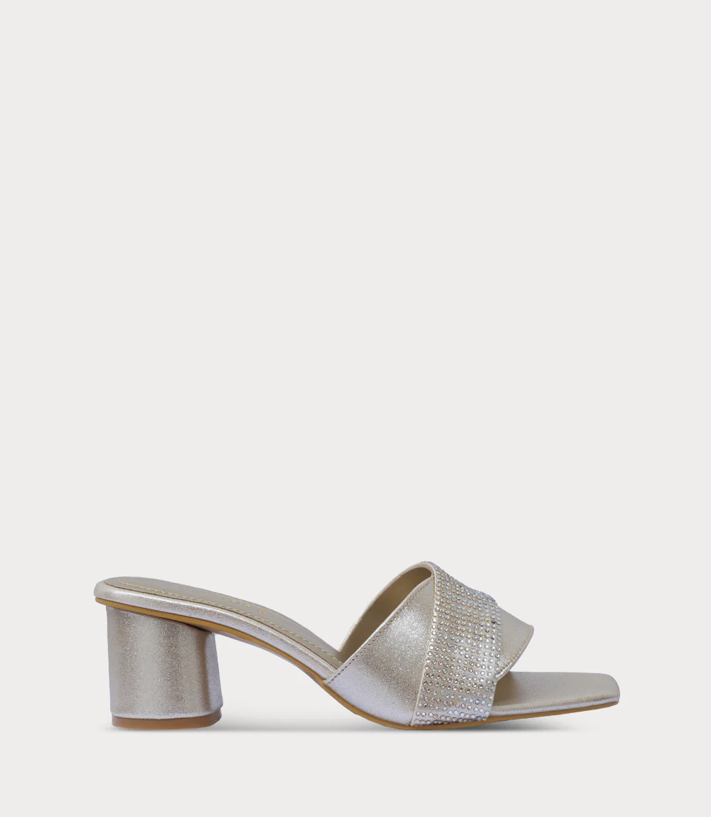 Women Slipper Heel-GOLDEN