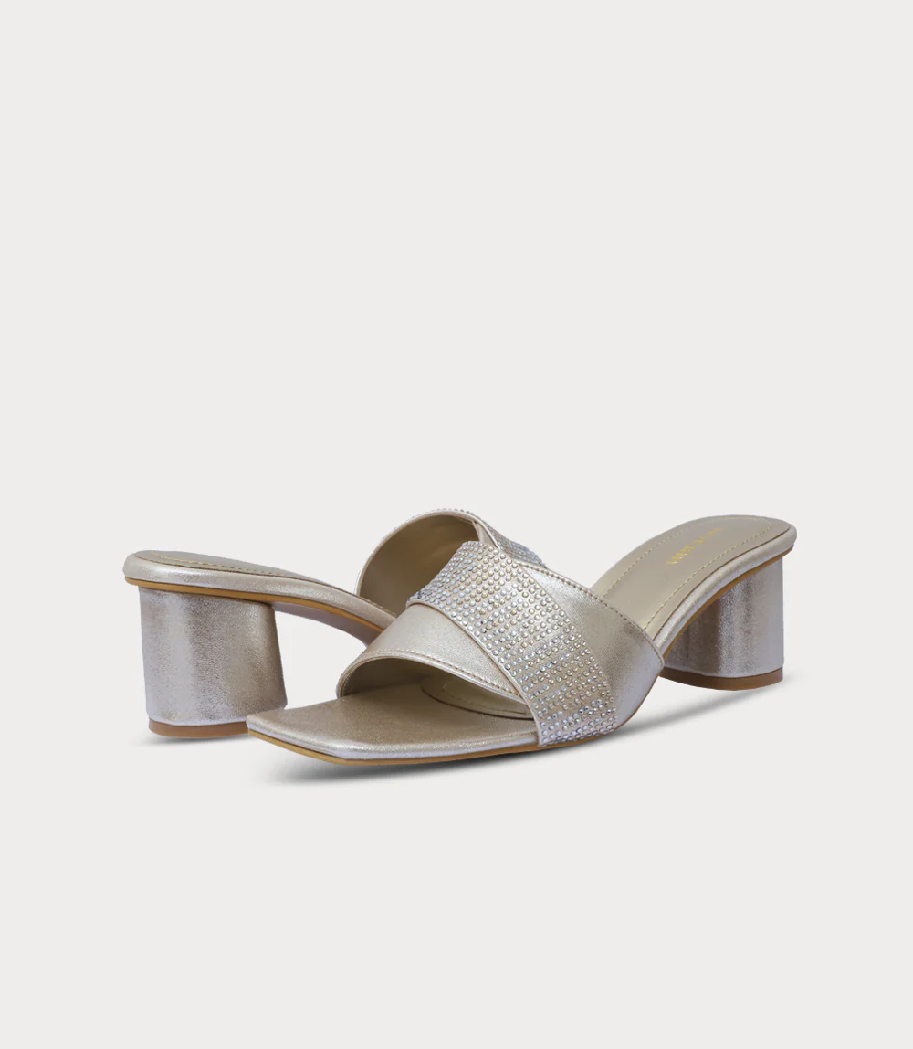 Women Slipper Heel-GOLDEN - Image 3