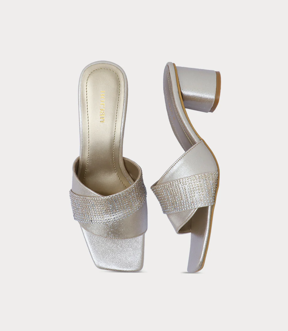 Women Slipper Heel-GOLDEN - Image 4