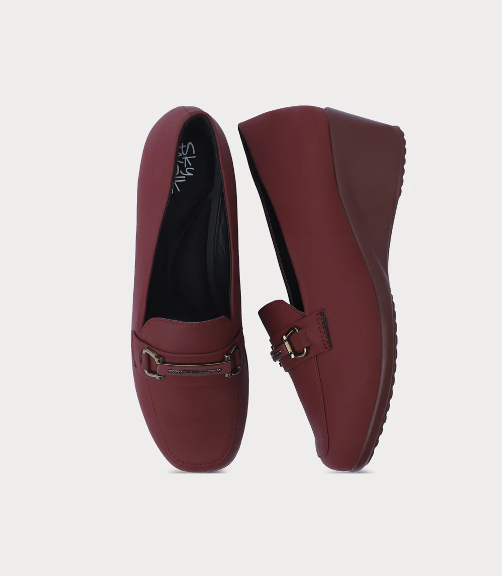 Women Moccasin-MAROON - Image 4