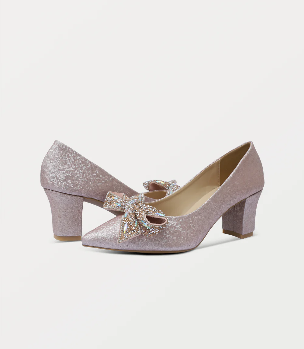 Women Court Shoes-CHAMPAGNE - Image 3
