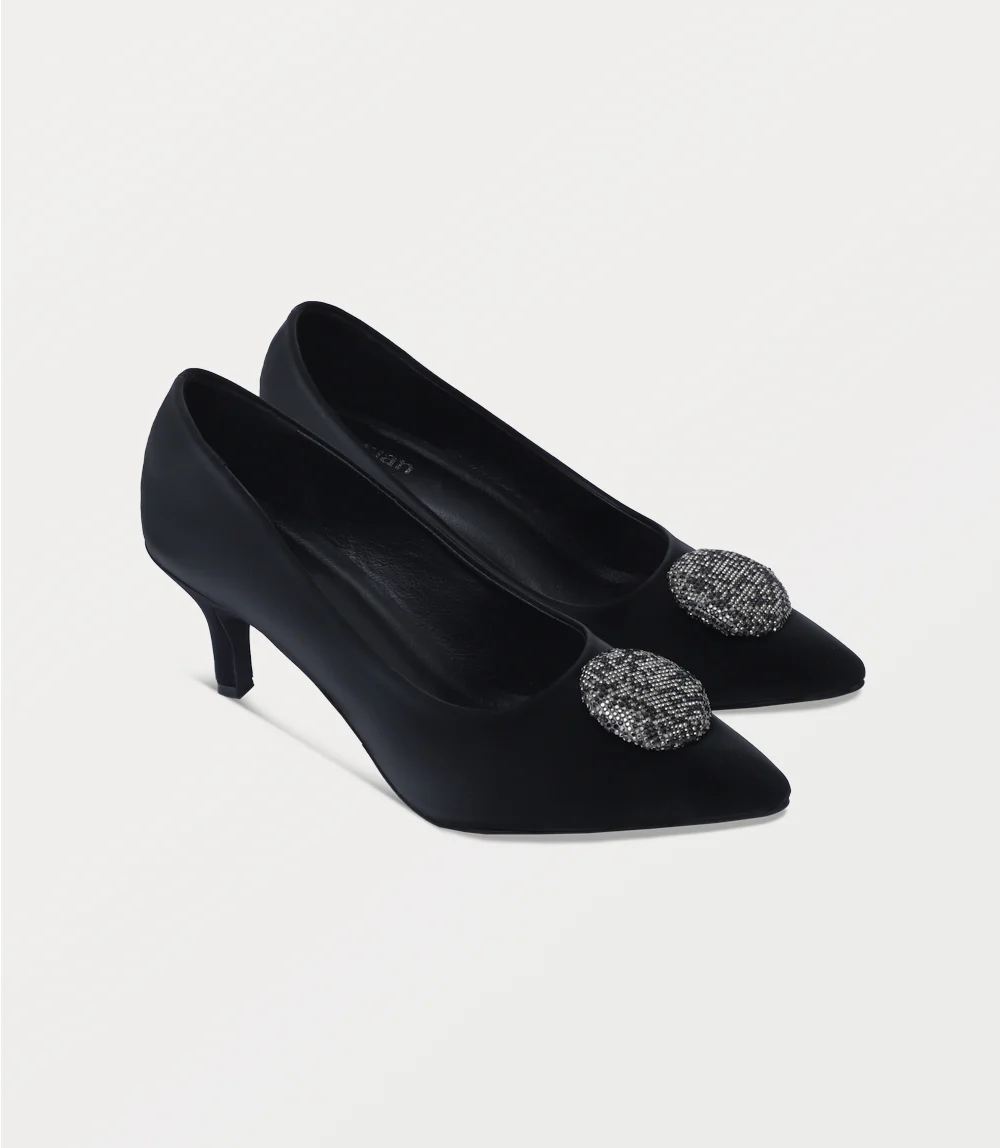 Women Court Shoes-BLACK - Image 2