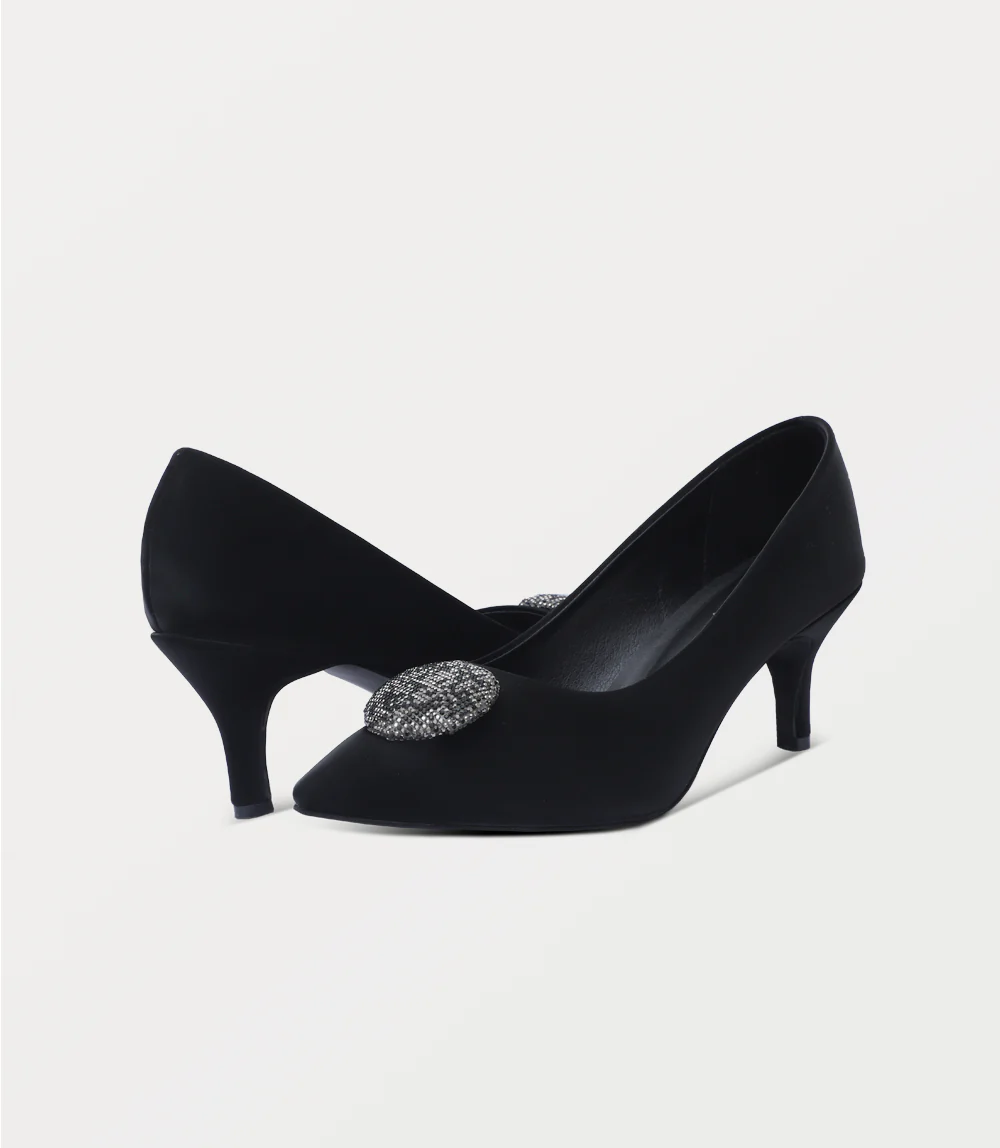 Women Court Shoes-BLACK - Image 3