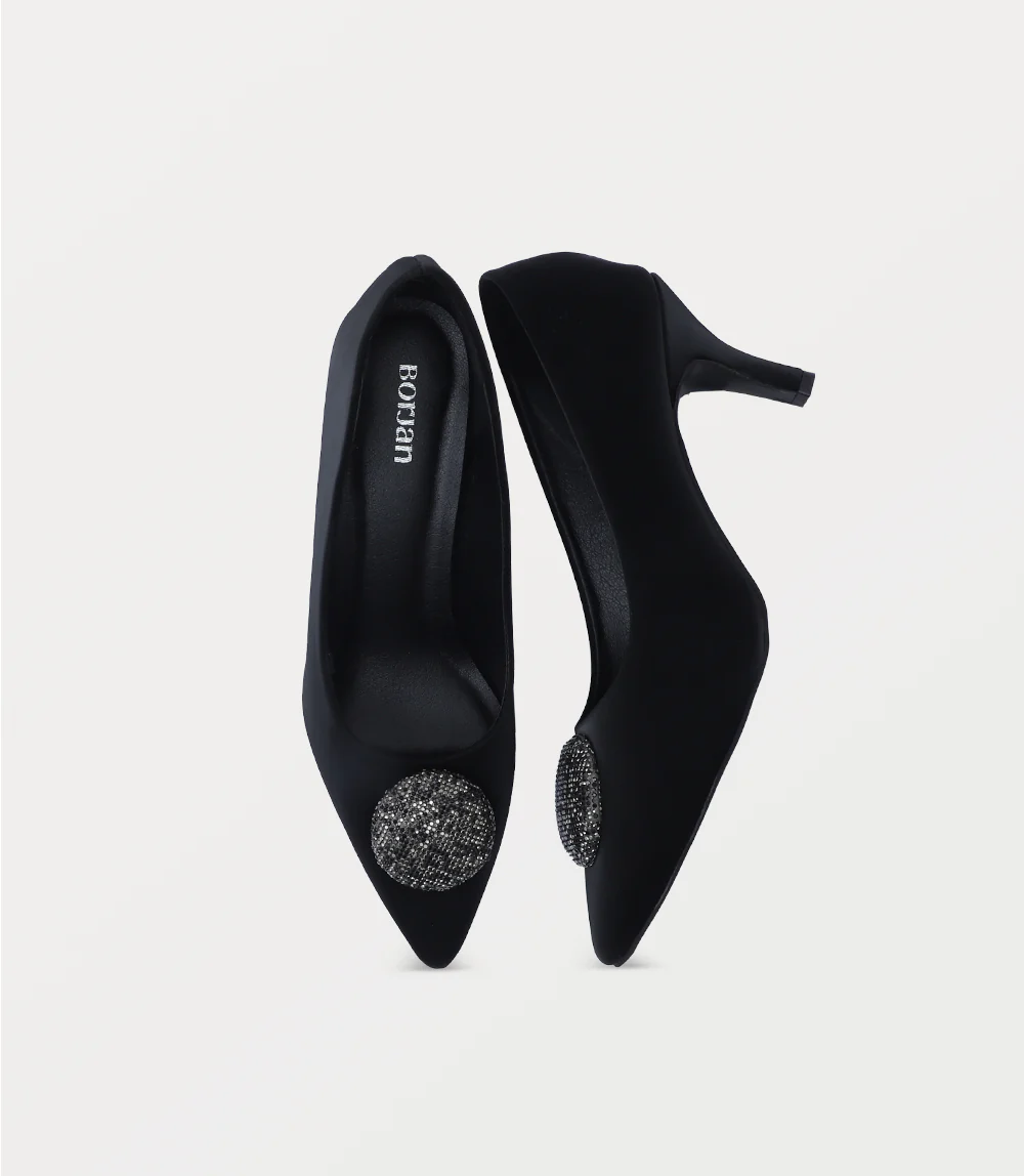 Women Court Shoes-BLACK - Image 4