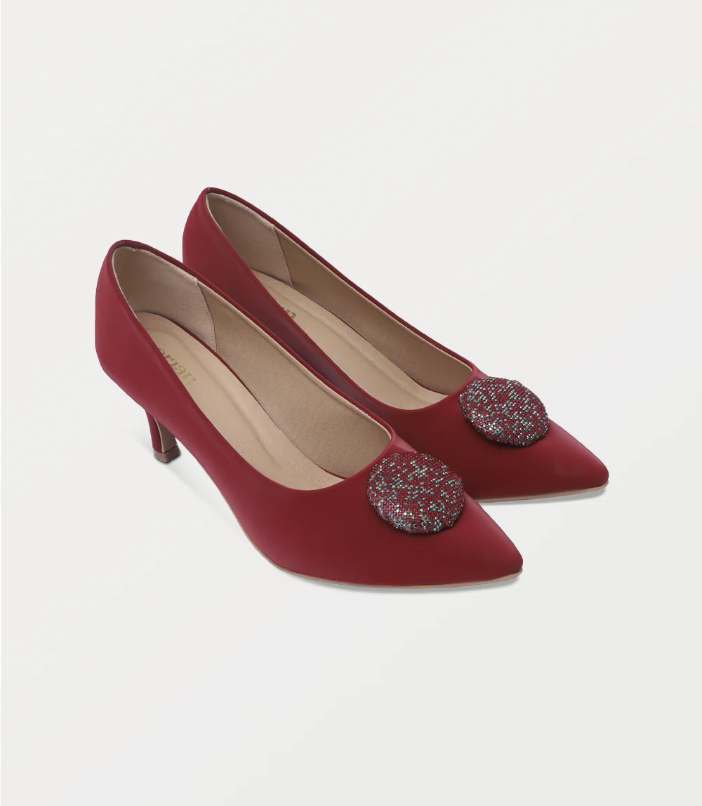 Women Court Shoes-MAROON - Image 2