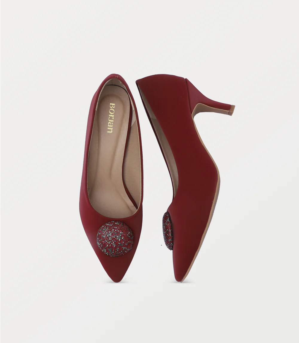 Women Court Shoes-MAROON - Image 4