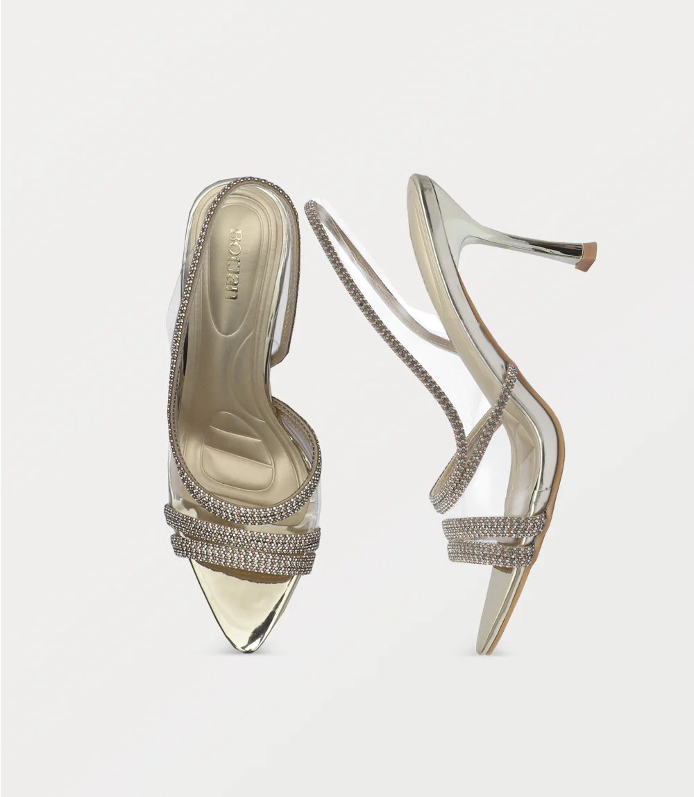 Women Sandal Heels-GOLD - Image 4