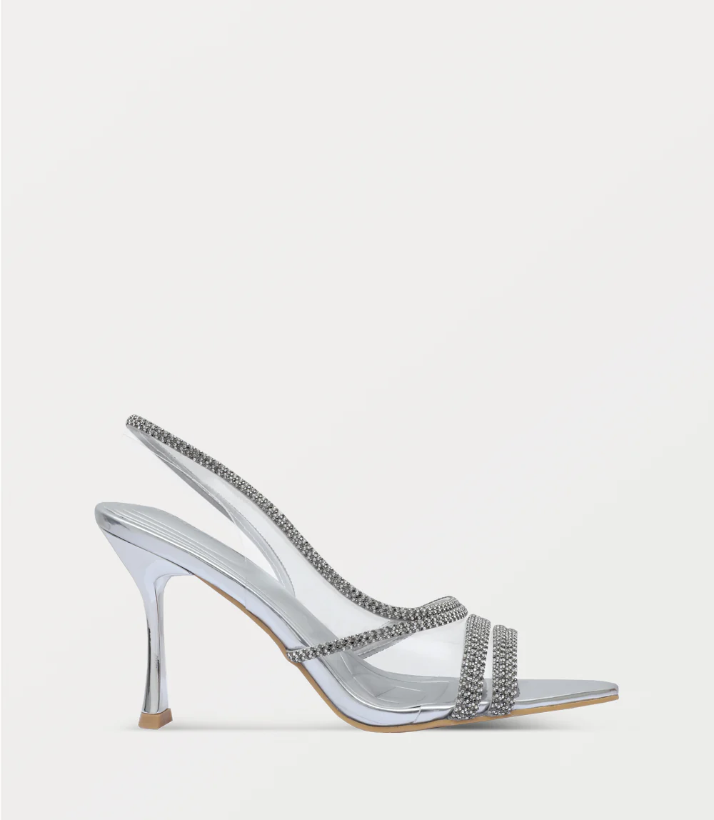 Women Sandal Heels-SILVER