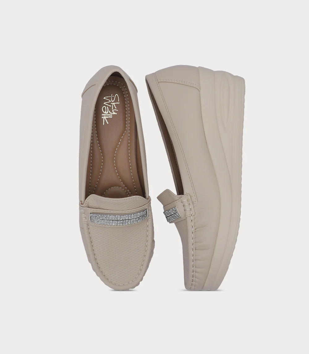 Women Moccasin-BEIGE - Image 4