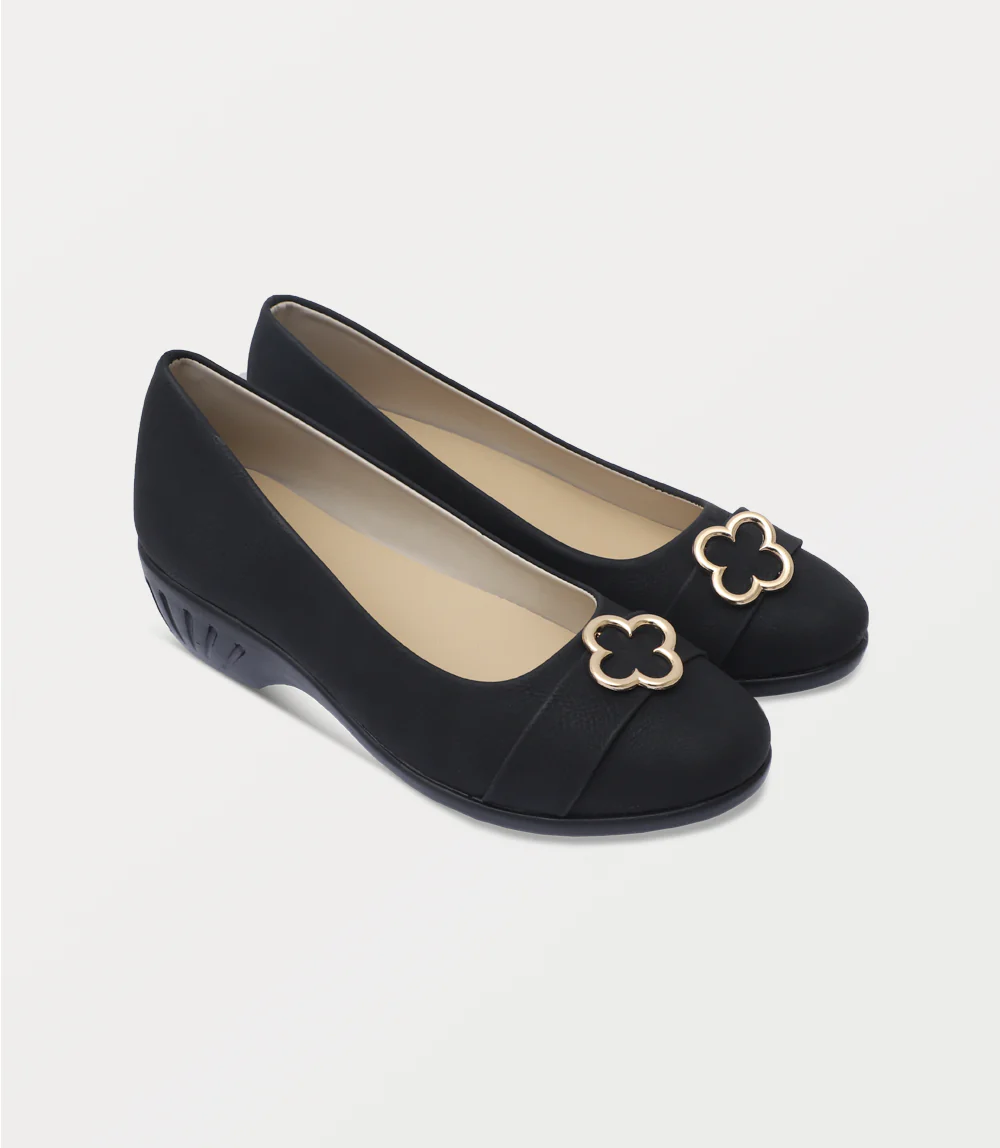 Women Court Shoes-BLACK - Image 2