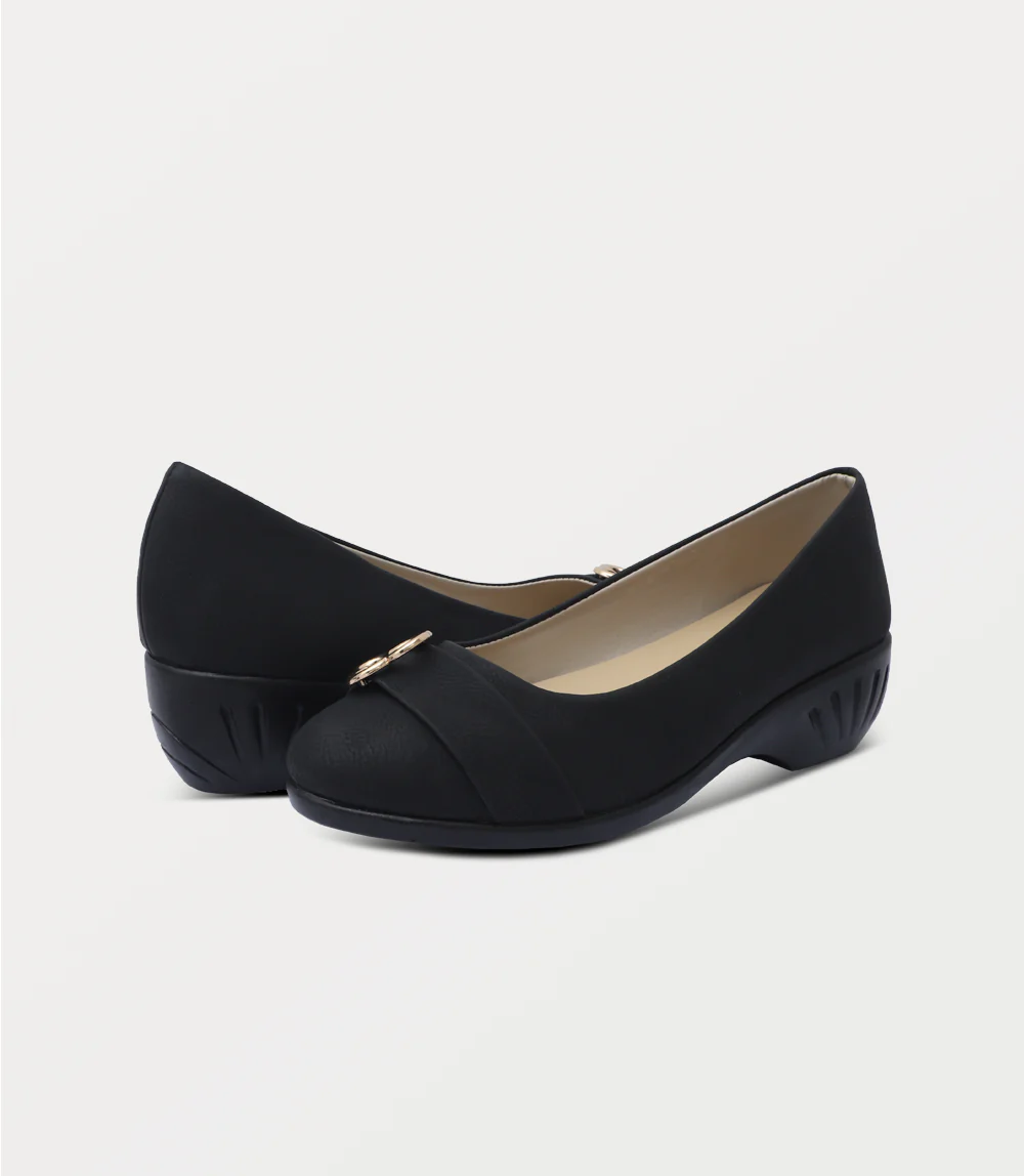 Women Court Shoes-BLACK - Image 3