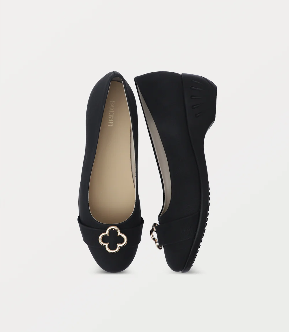 Women Court Shoes-BLACK - Image 4