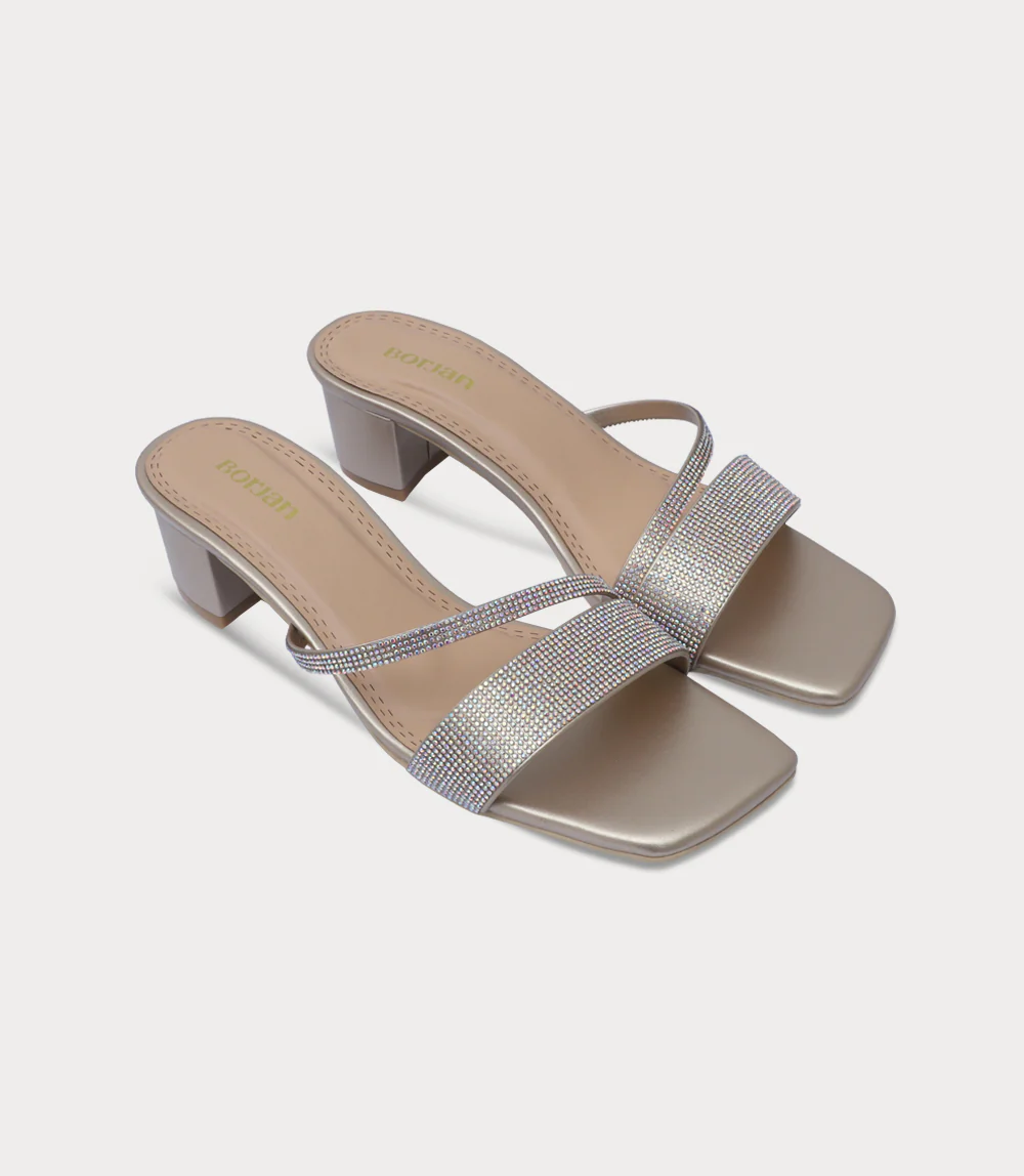Women Slipper Heels-GOLDEN - Image 2