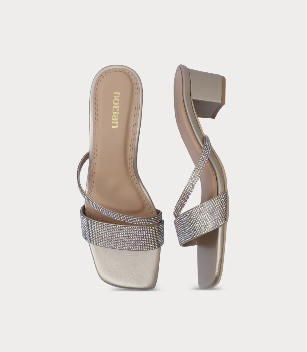 Women Slipper Heels-GOLDEN - Image 4