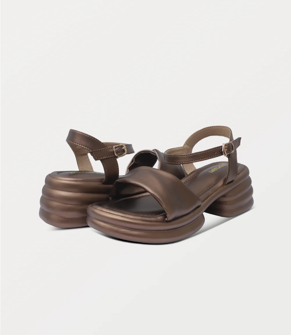 Women Platform Sandal-BRONZE - Image 3