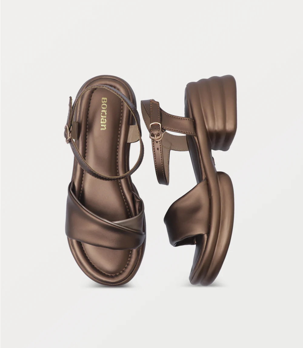 Women Platform Sandal-BRONZE - Image 4