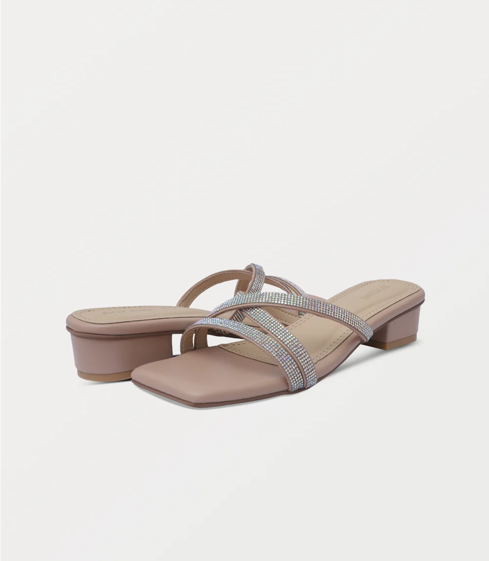Women Slipper Heels-NUDE PINK - Image 3