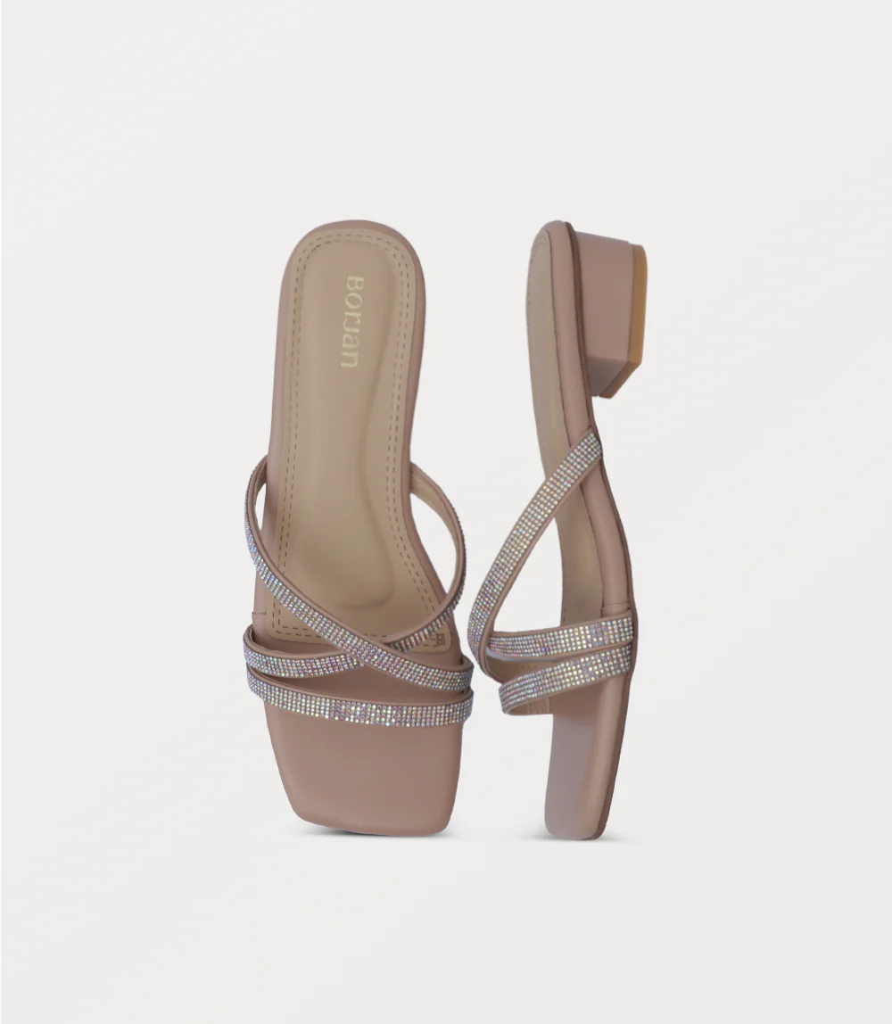 Women Slipper Heels-NUDE PINK - Image 4