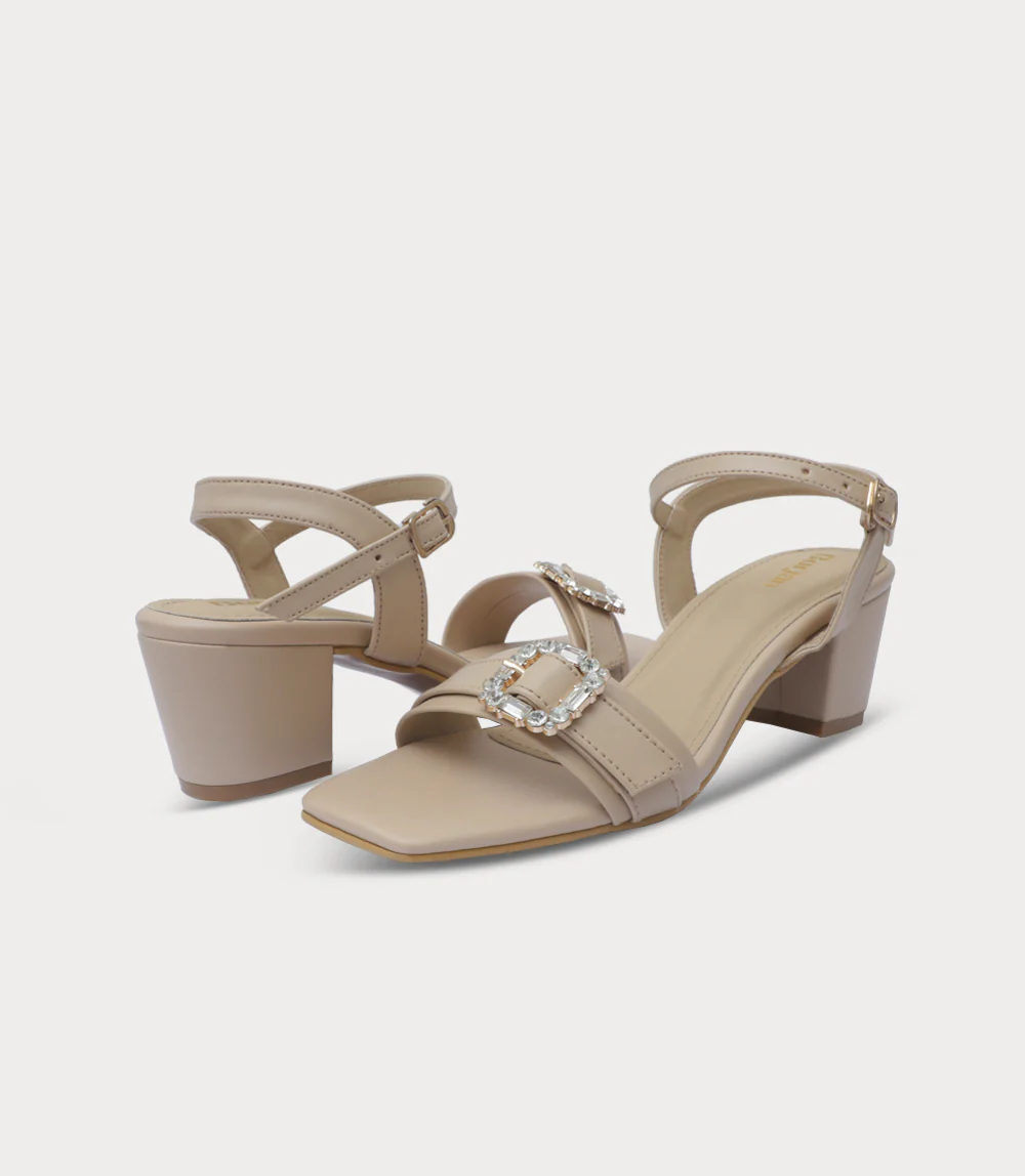 Women Sandal Heel-BEIGE - Image 3