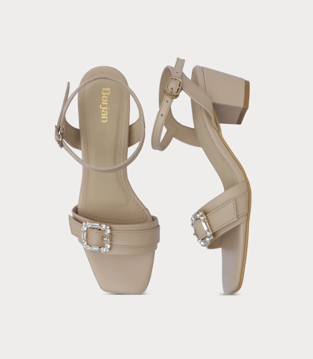 Women Sandal Heel-BEIGE - Image 4