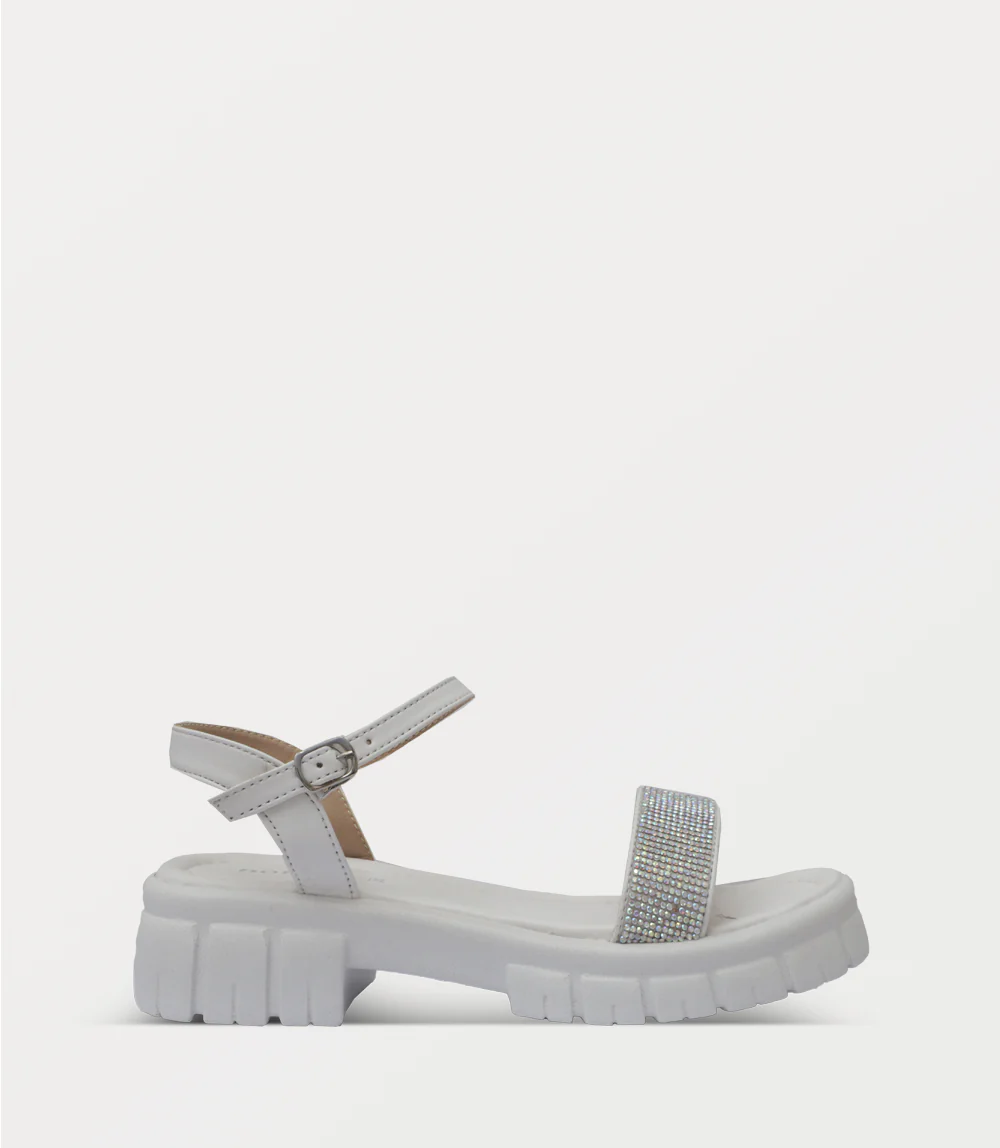 Women Platform Sandal-WHITE