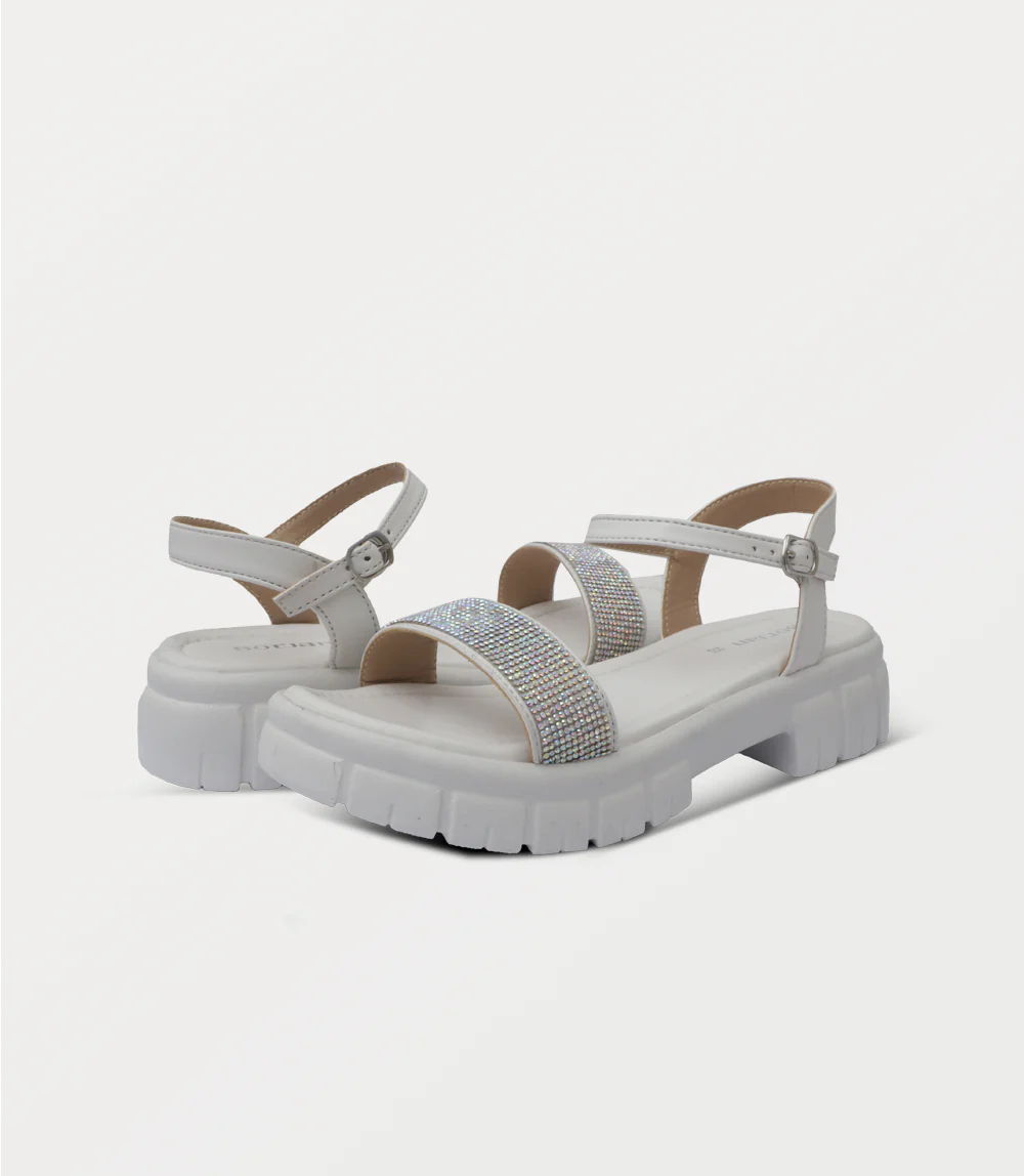 Women Platform Sandal-WHITE - Image 3