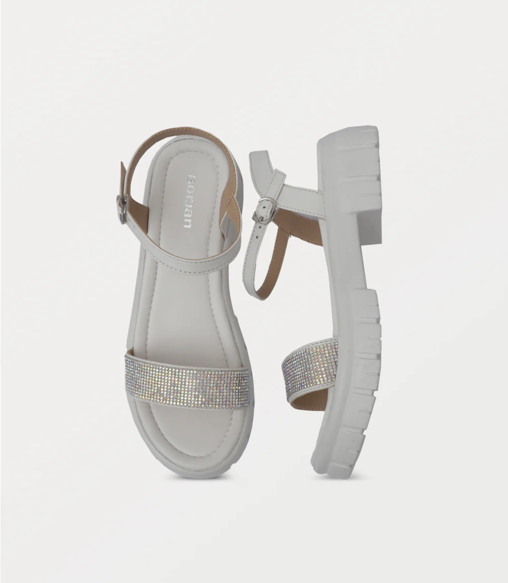 Women Platform Sandal-WHITE - Image 4