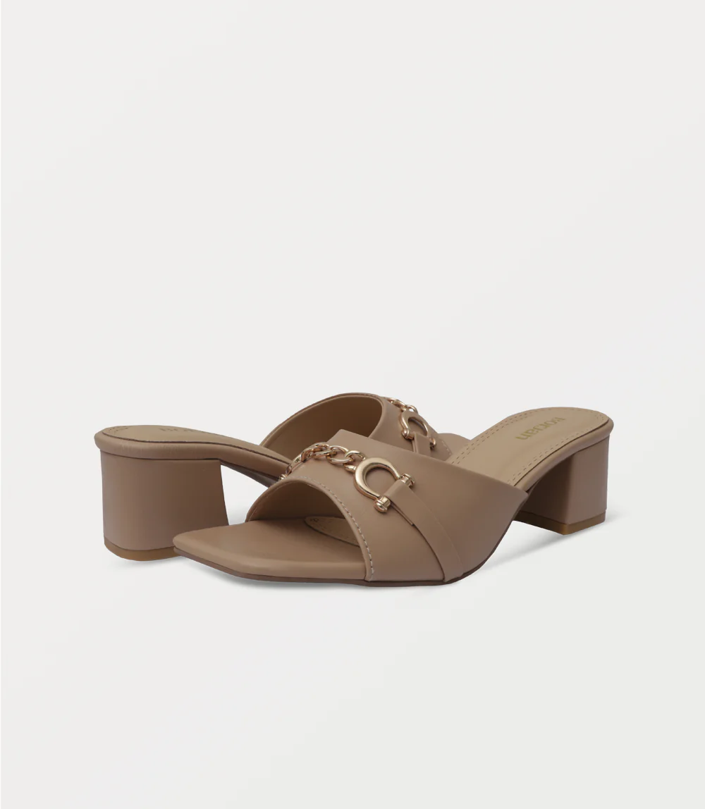 Women Slipper Heels-BEIGE - Image 3