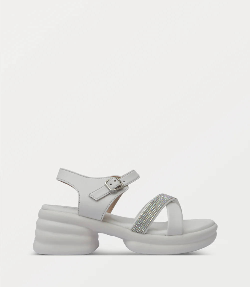 Women Platform Sandal-WHITE