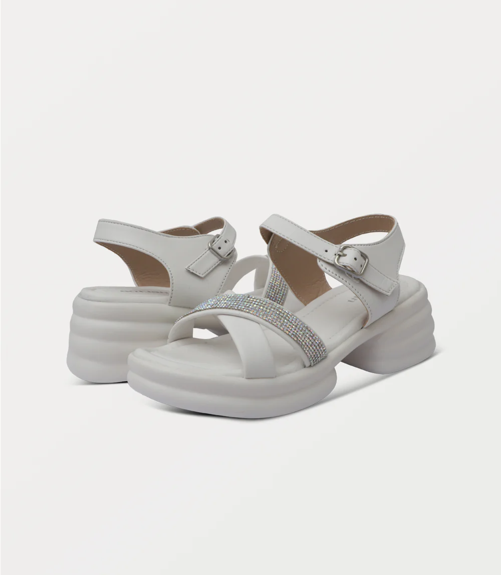 Women Platform Sandal-WHITE - Image 3