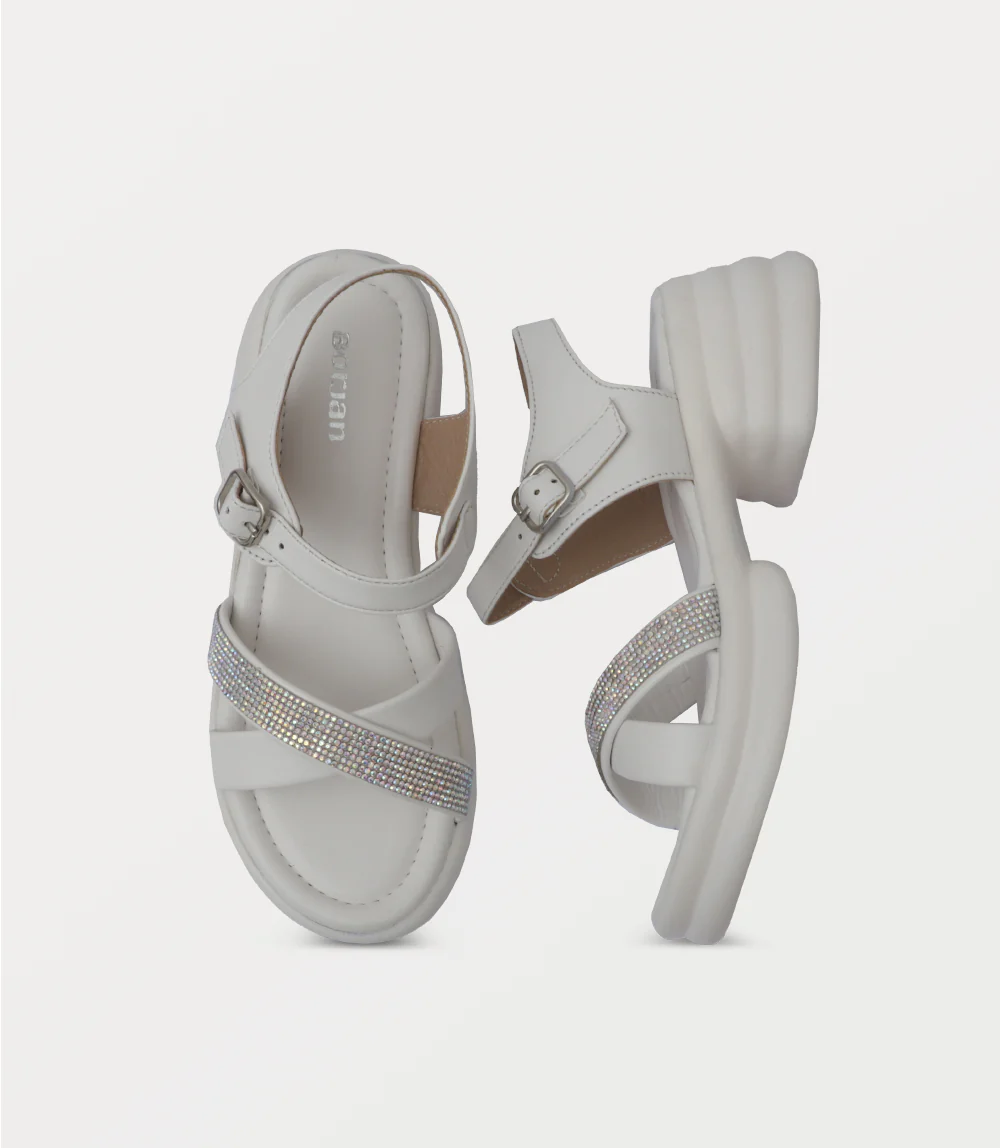 Women Platform Sandal-WHITE - Image 4