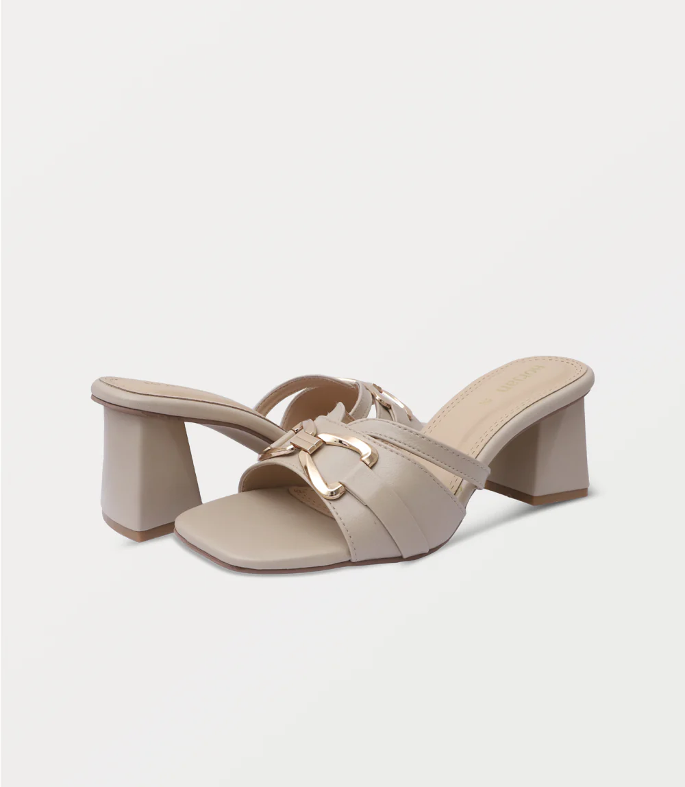 Women Slipper Heels-IVORY - Image 3