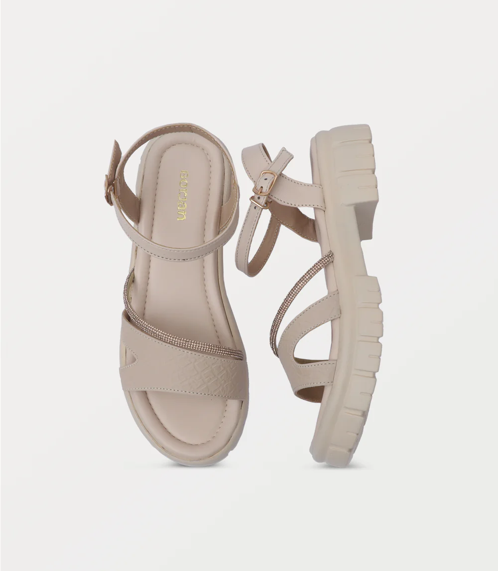Women Platform Sandal-BEIGE - Image 4