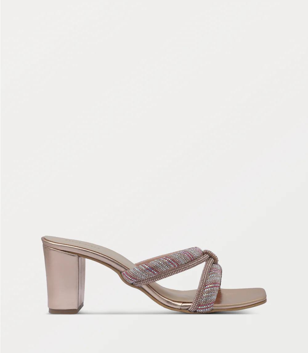 Women Slipper Heels-CHAMPAGNE