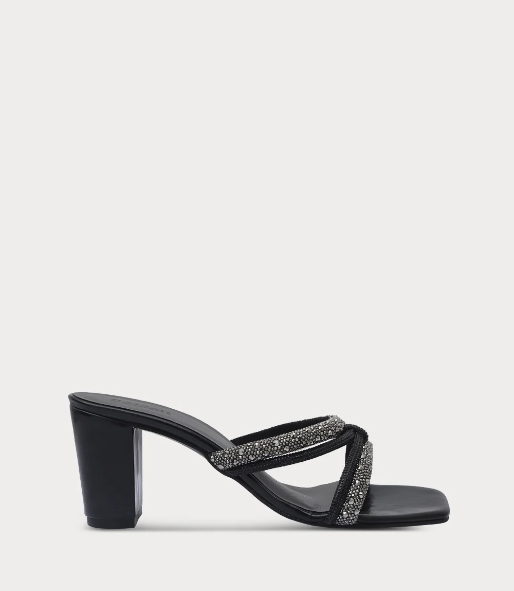Women Slipper Heels-PEWTER