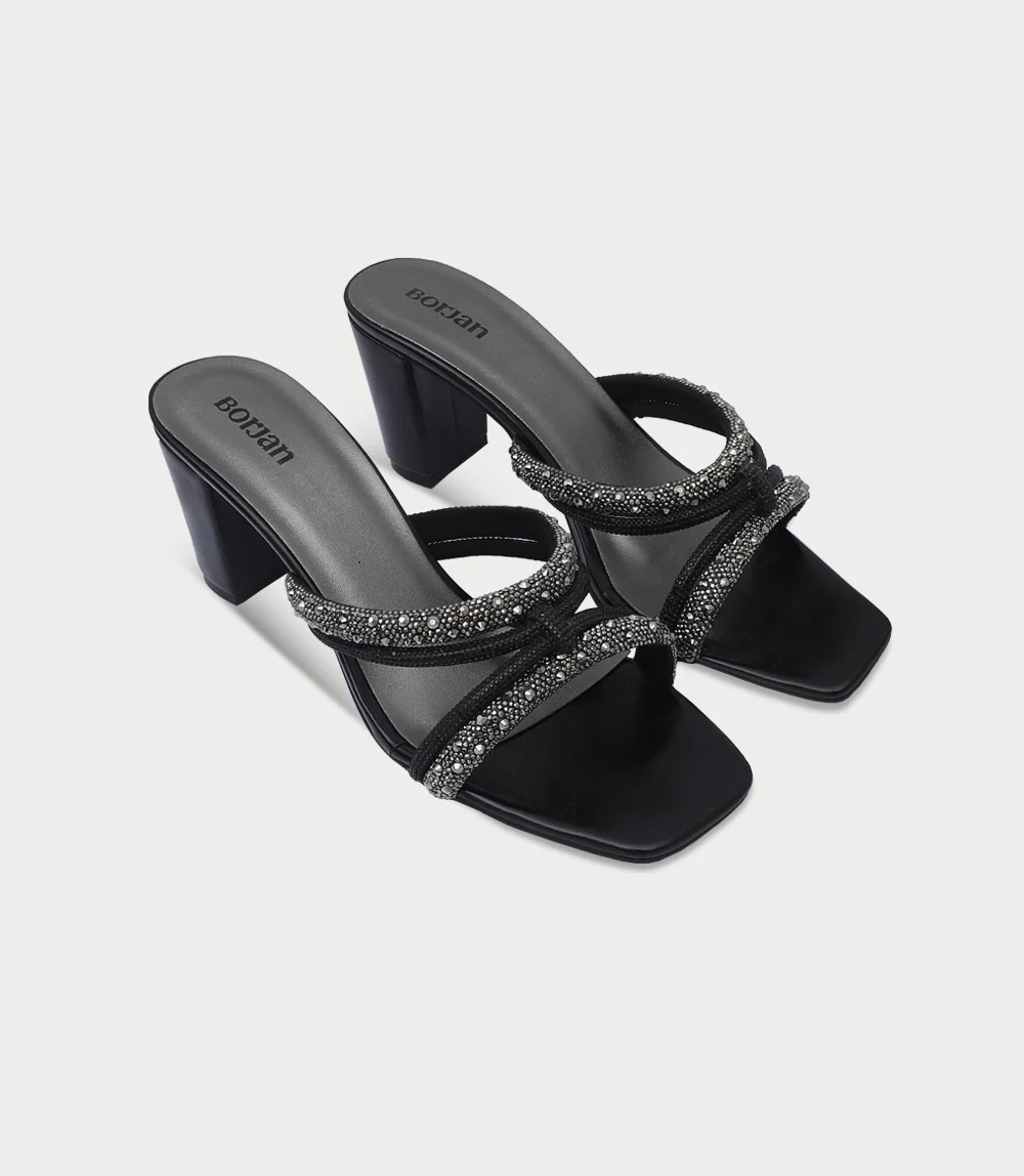 Women Slipper Heels-PEWTER - Image 2