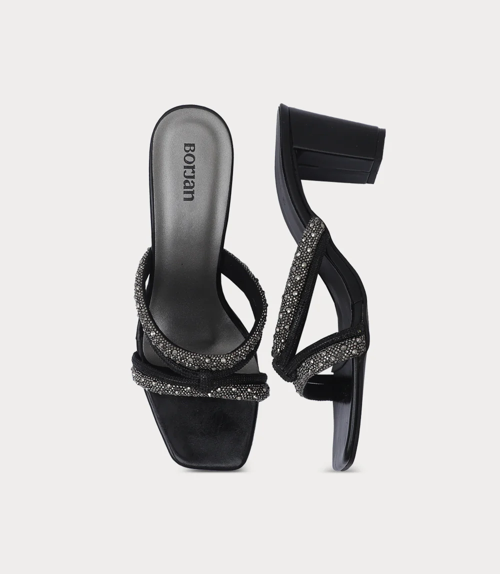 Women Slipper Heels-PEWTER - Image 4