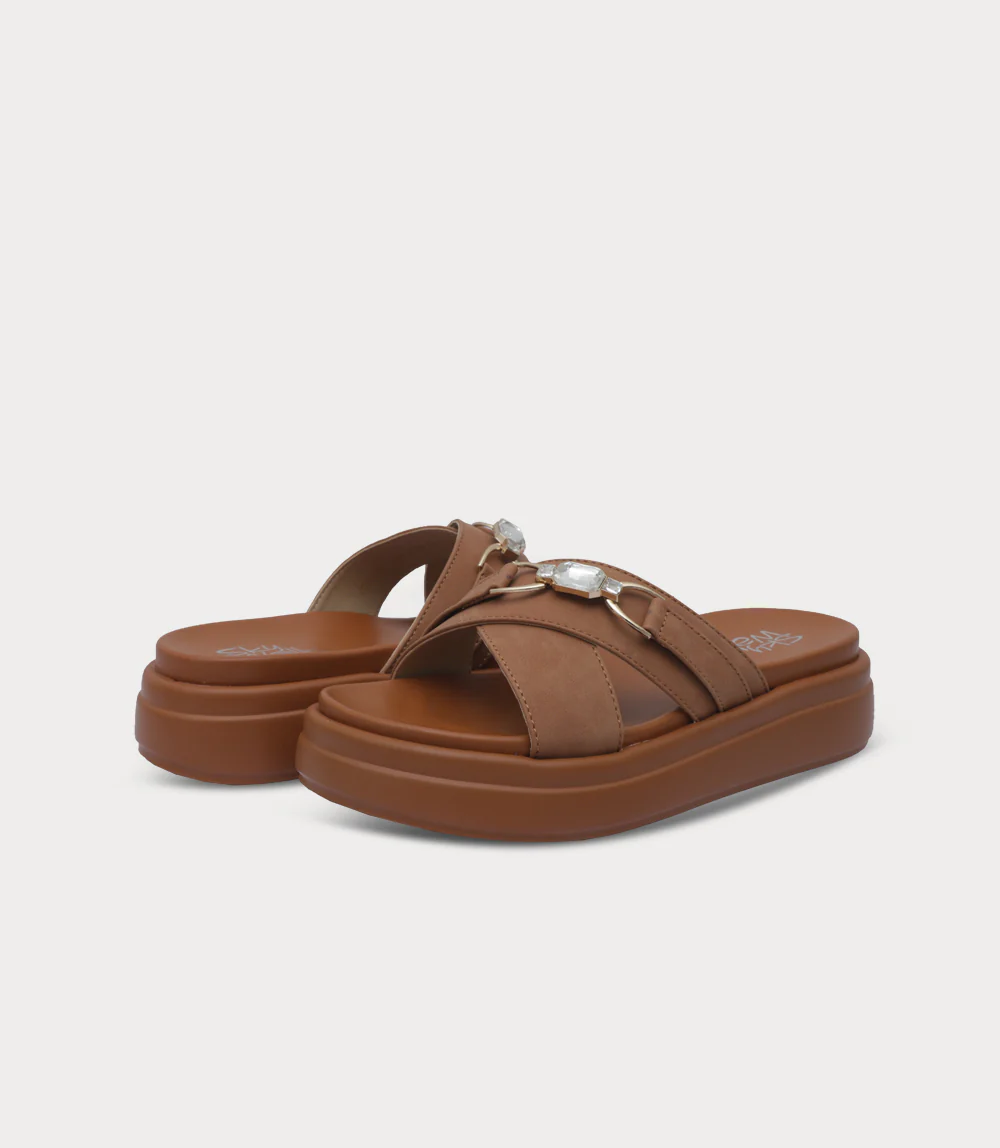 Women Comfort Slipper-TAN - Image 3