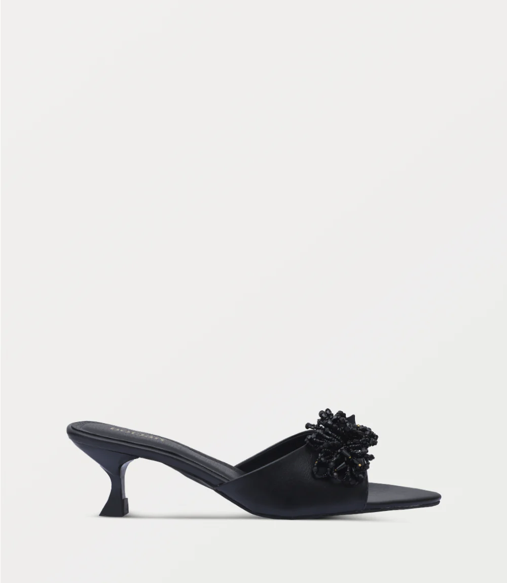 Women Slipper Heels-BLACK