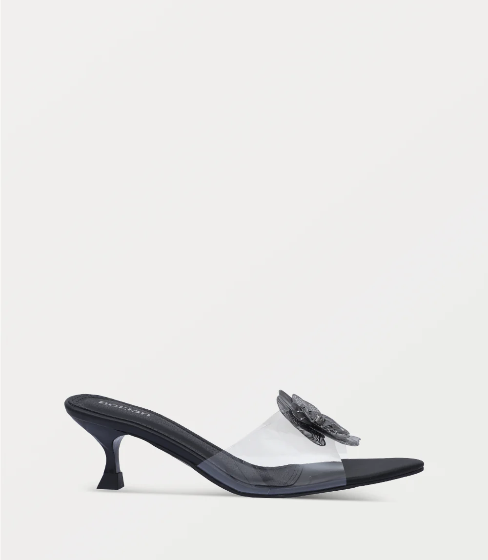Women Slipper Heels-BLACK