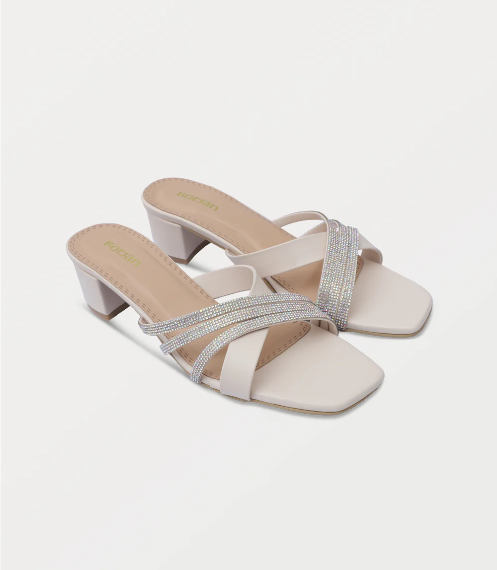 Women Slipper Heels-BEIGE - Image 2
