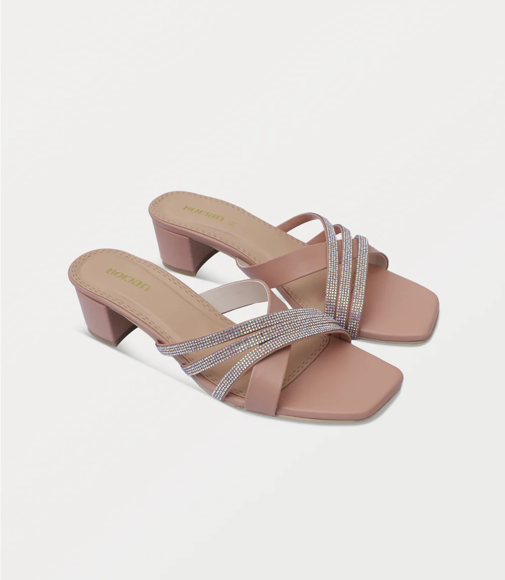 Women Slipper Heels-TEA PINK - Image 2