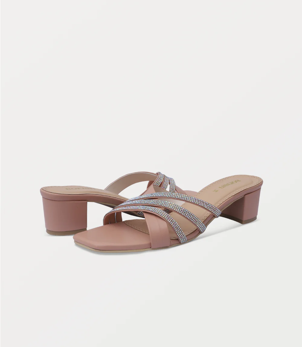 Women Slipper Heels-TEA PINK - Image 3
