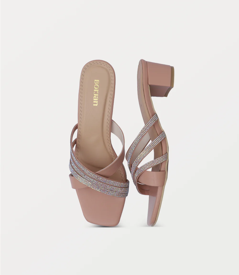 Women Slipper Heels-TEA PINK - Image 4