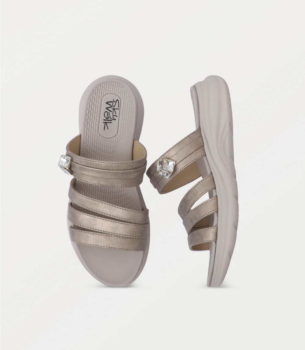 Women Comfort Slipper-GOLDEN - Image 4