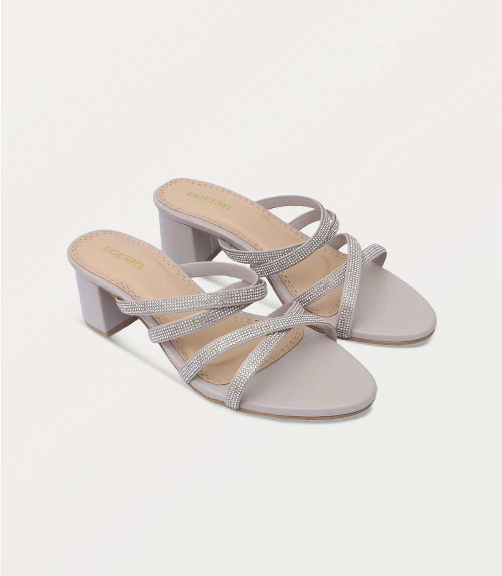 Women Slipper Heels-TAUPE - Image 2
